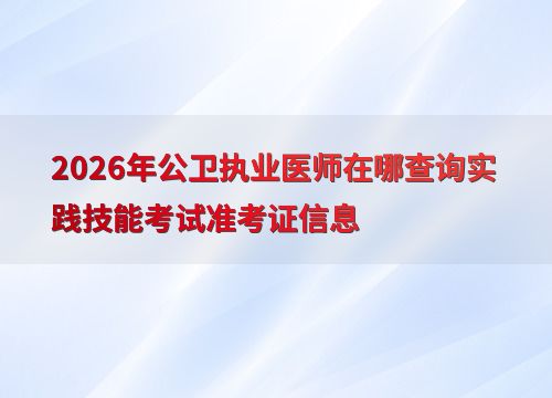 2026年公衛(wèi)執(zhí)業(yè)醫(yī)師實踐技能考試準考證查詢指南 渠道、步驟與技術(shù)交流